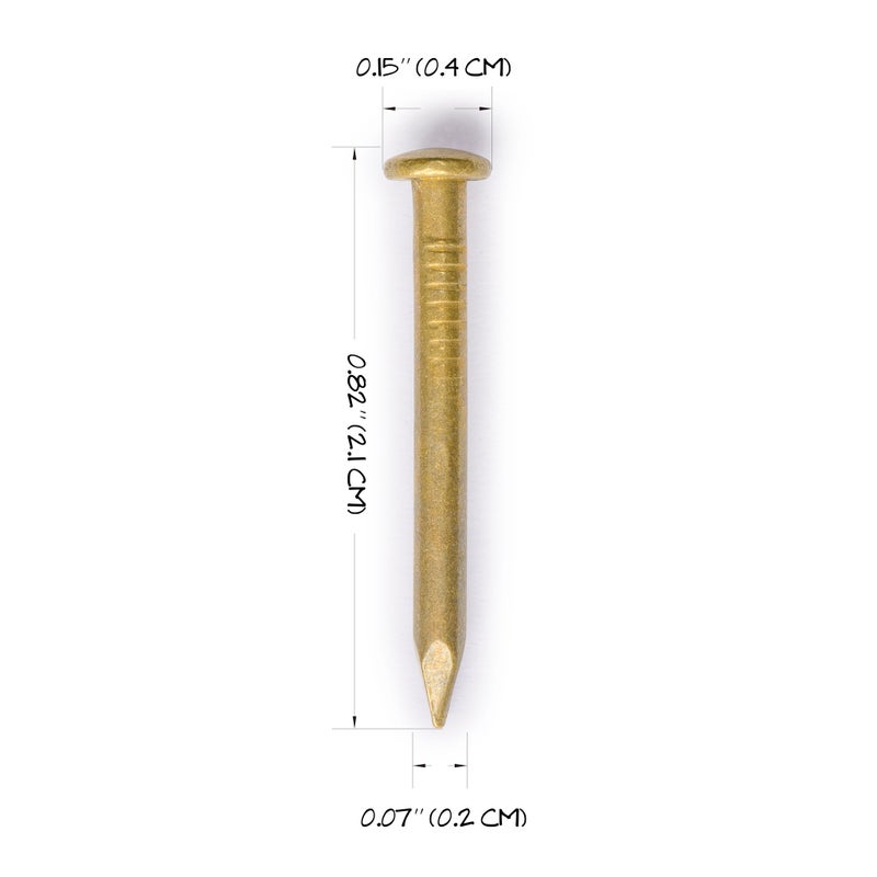 Hardware Philosophy Pure Brass Nails  0.8 Inch  Bag of 100 - Architectural  Interior Design  Doors  Furniture Cabinet Customization Hardware - Image 3